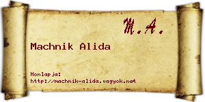 Machnik Alida névjegykártya